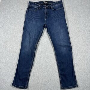DU/ER Jeans Mens 36x32 Blue Relaxed Tapered Cotton Blend Stretch Medium Mid